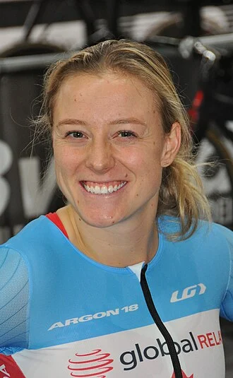 Kelsey Mitchell (cyclist) height profile photo