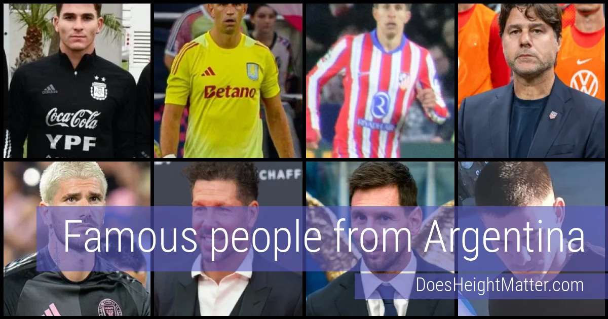 Famous people and average height in Argentina