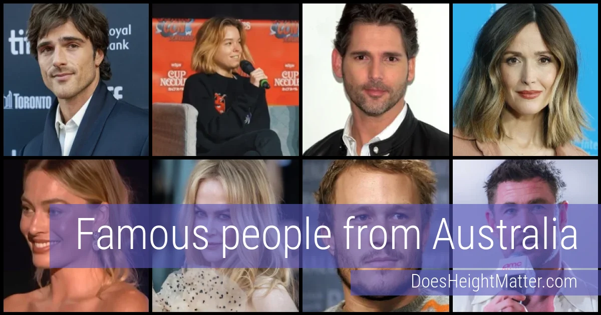 Famous people and average height in Australia
