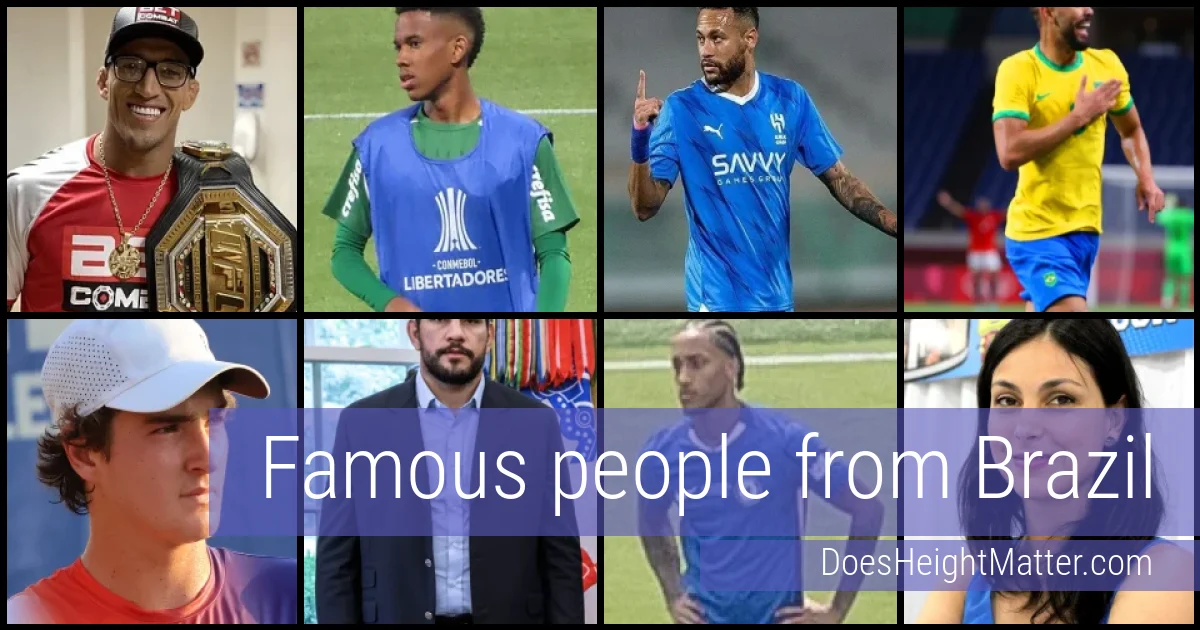 Famous people and average height in Brazil