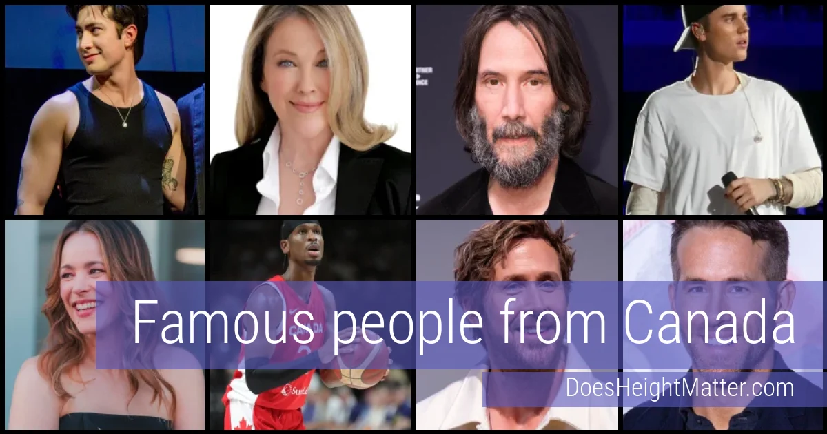 Famous people and average height in Canada