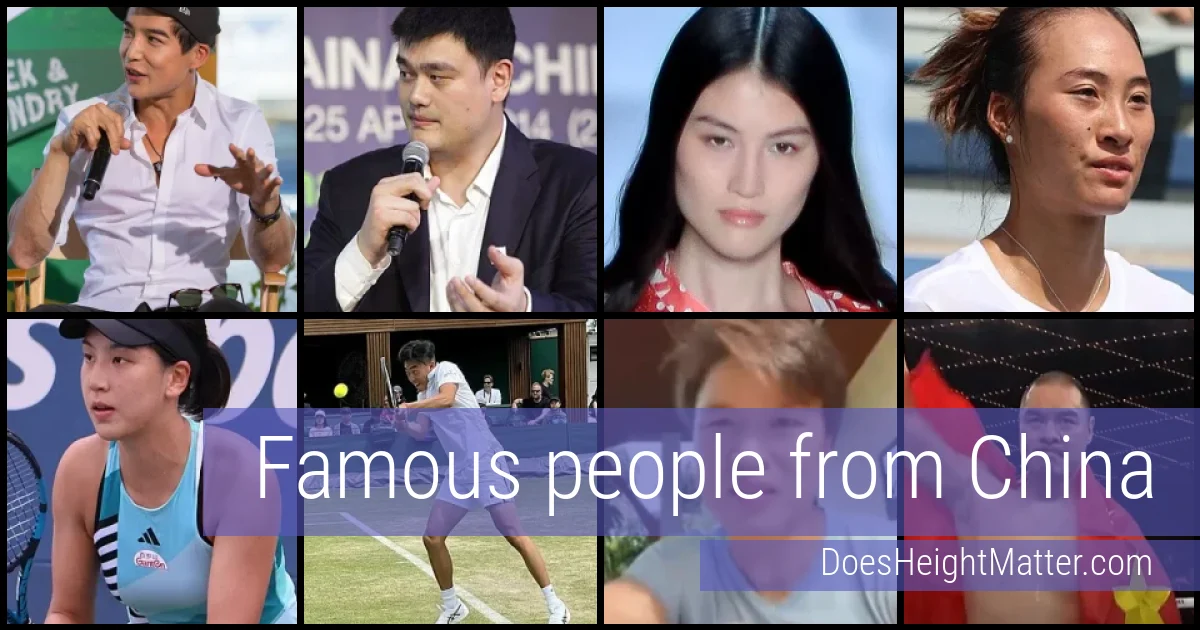 Famous people and average height in China