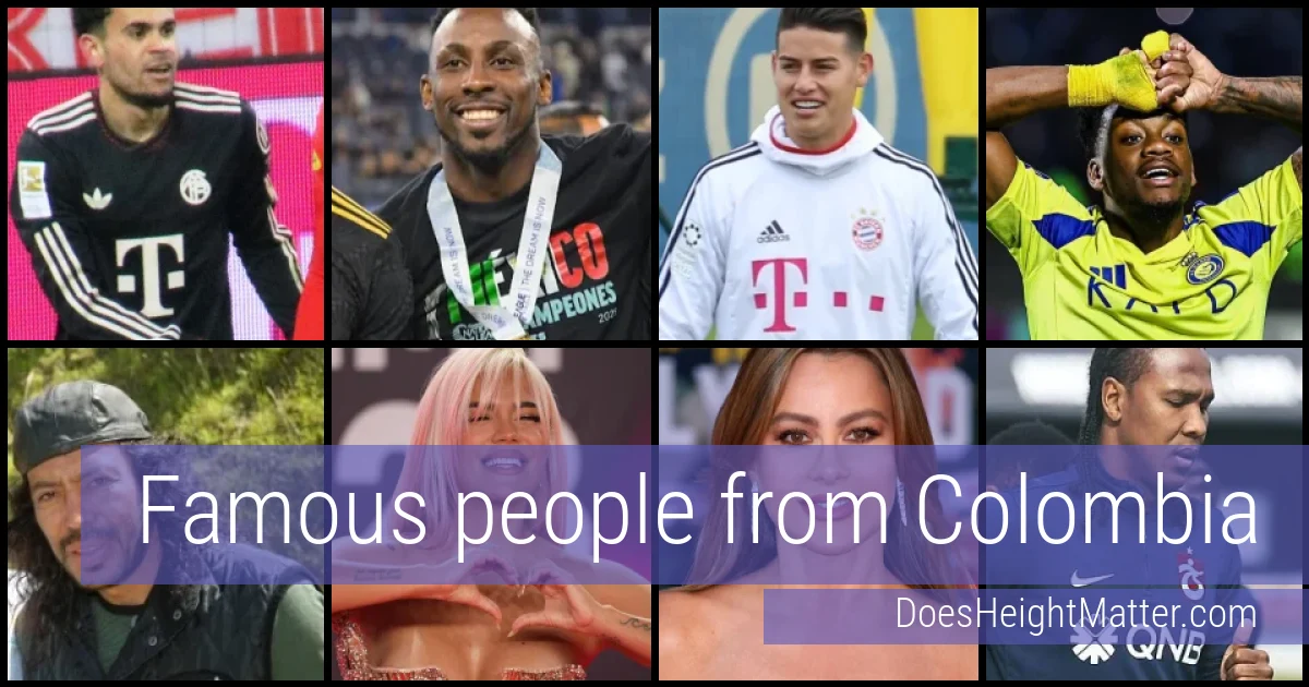 Famous people and average height in Colombia