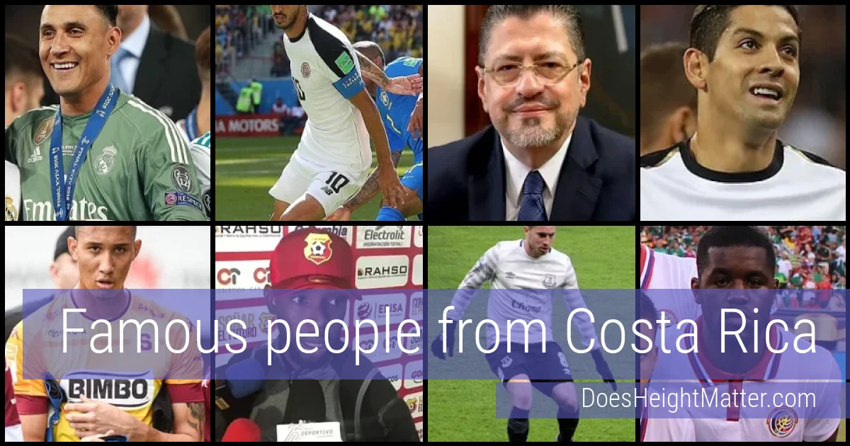Famous people and average height in Costa Rica