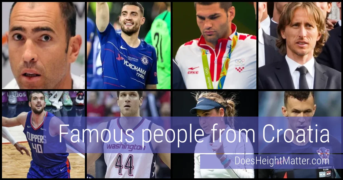 Famous people and average height in Croatia