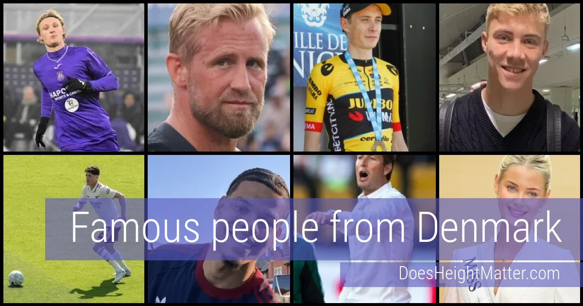 Famous people and average height in Denmark