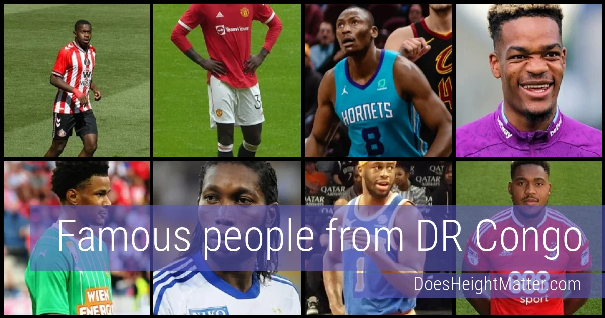 Famous people and average height in DR Congo
