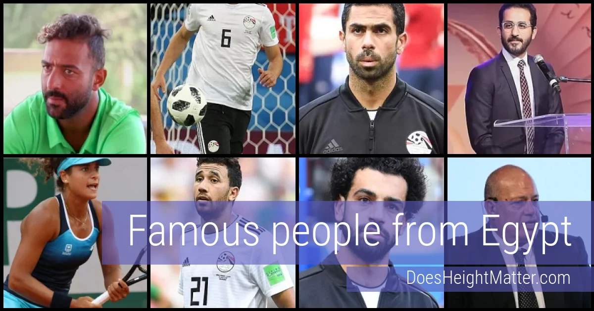 Famous people and average height in Egypt
