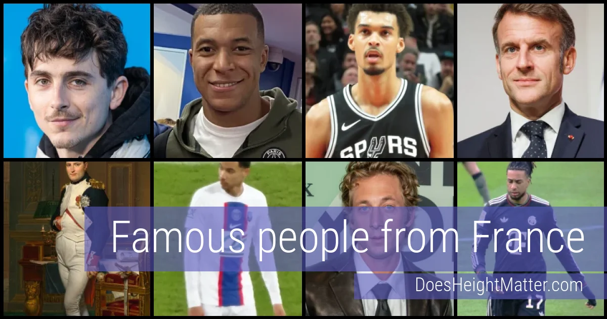 Famous people and average height in France