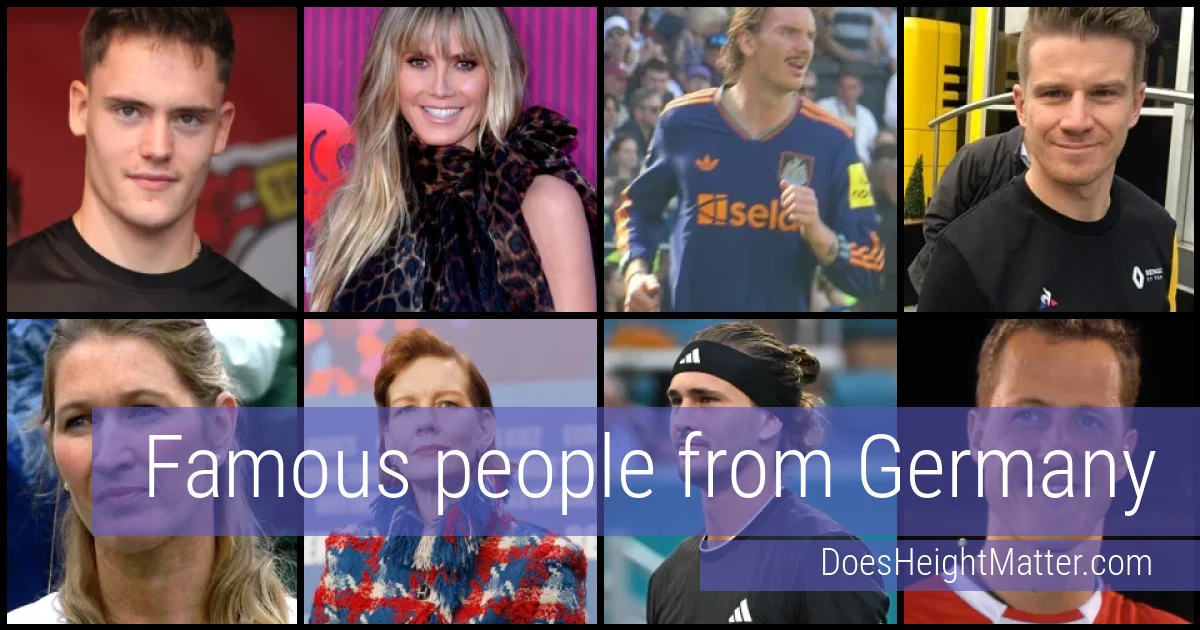 Famous people and average height in Germany