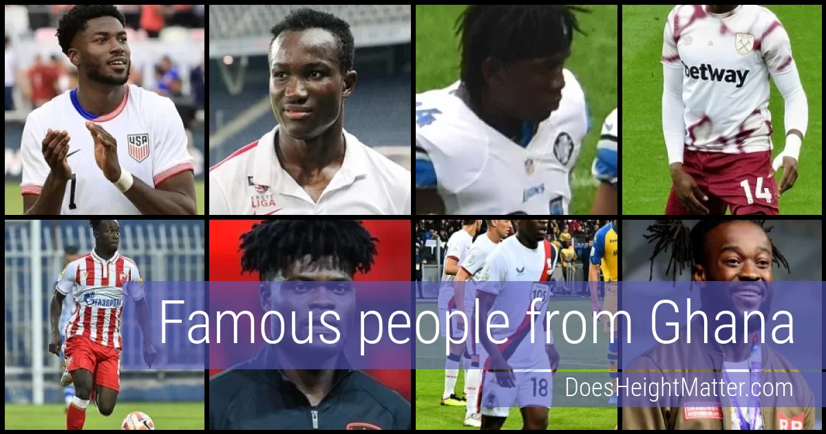Famous people and average height in Ghana