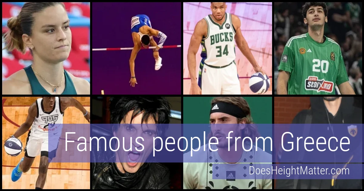 Famous people and average height in Greece