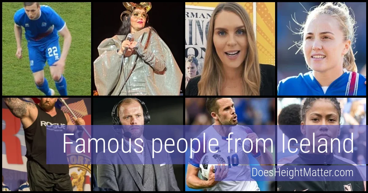 Famous people and average height in Iceland