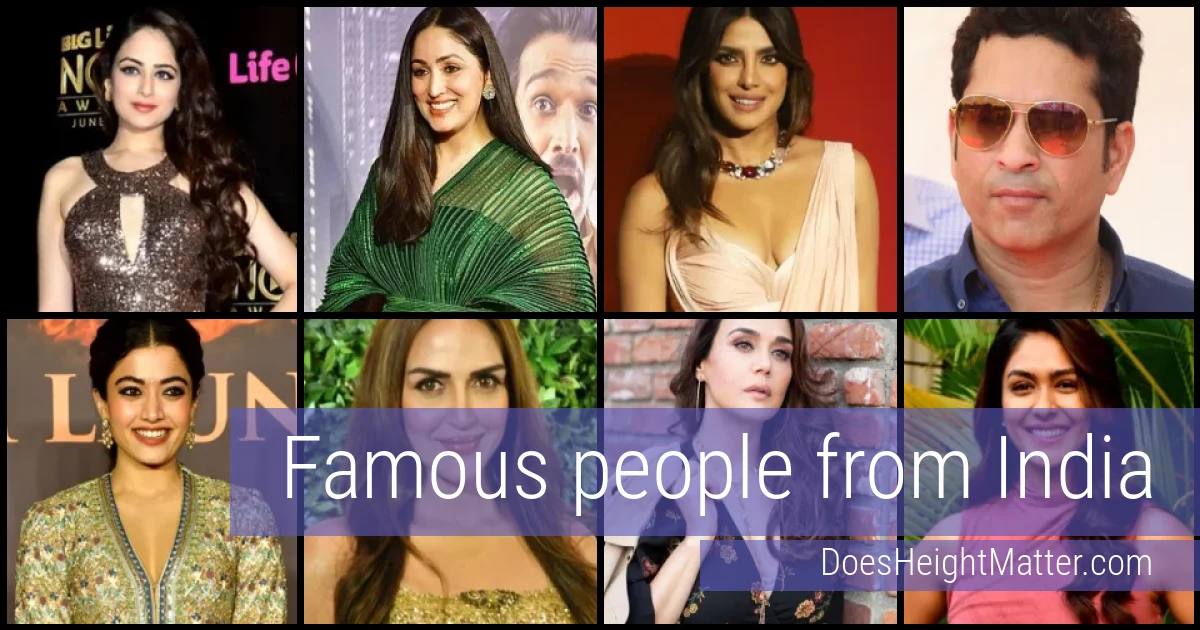 Famous people and average height in India