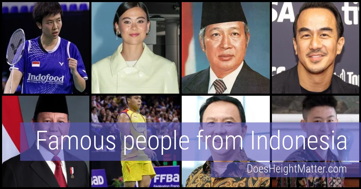 Famous people and average height in Indonesia