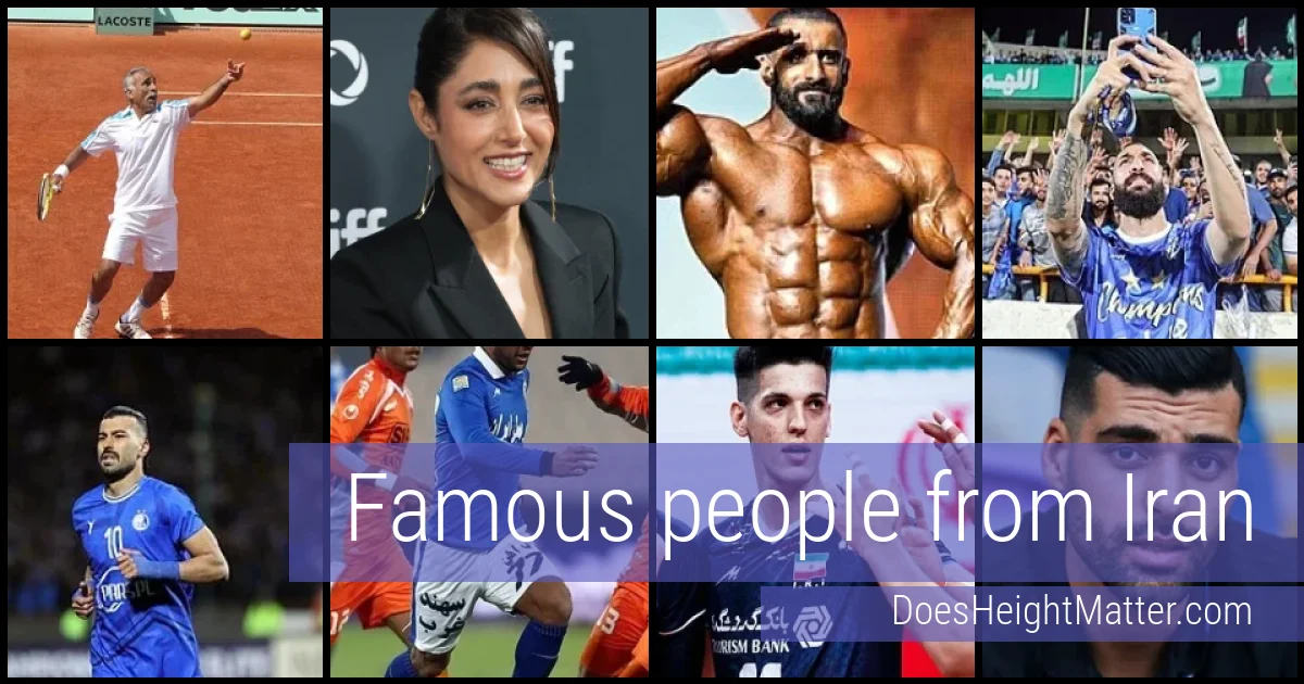 Famous people and average height in Iran