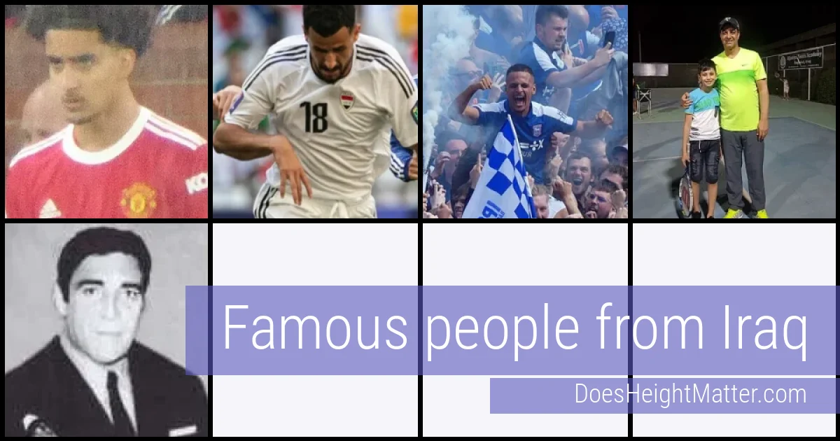 Famous people and average height in Iraq