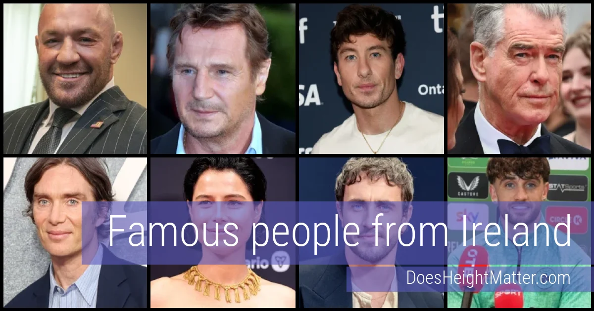 Famous people and average height in Ireland
