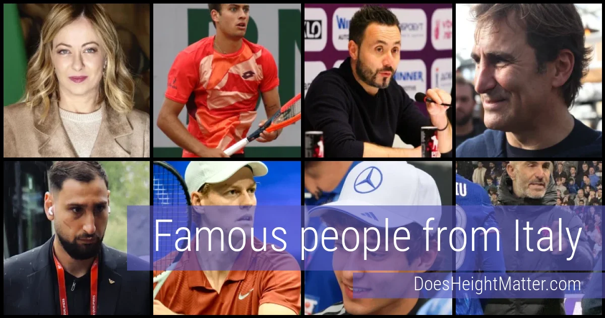 Famous people and average height in Italy