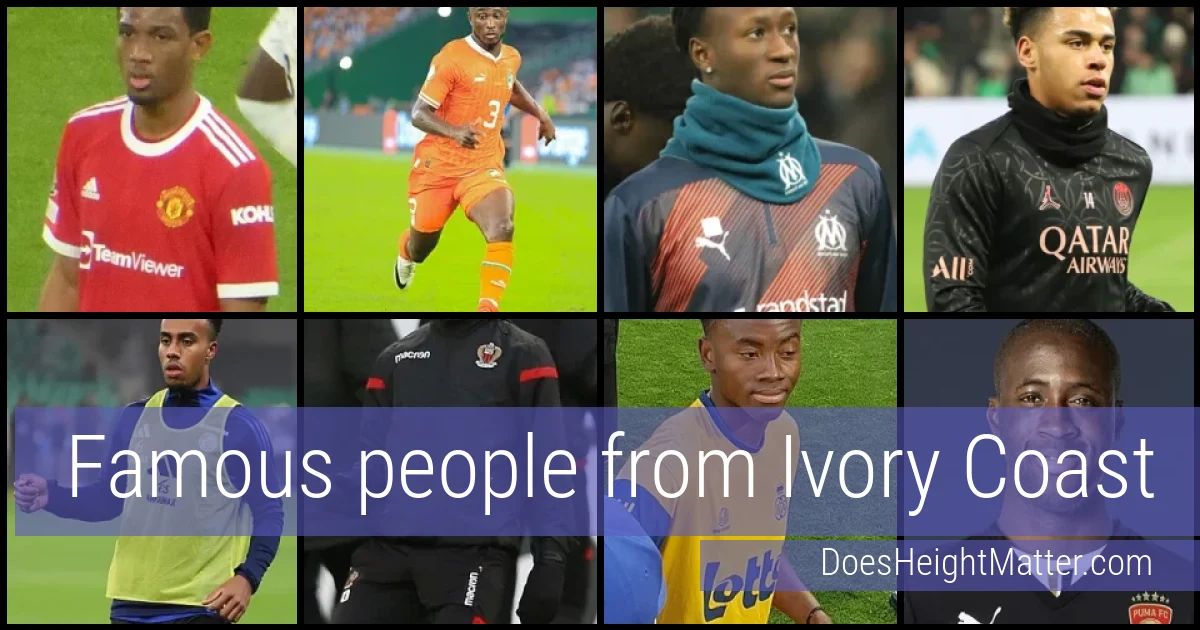 Famous people and average height in Ivory Coast