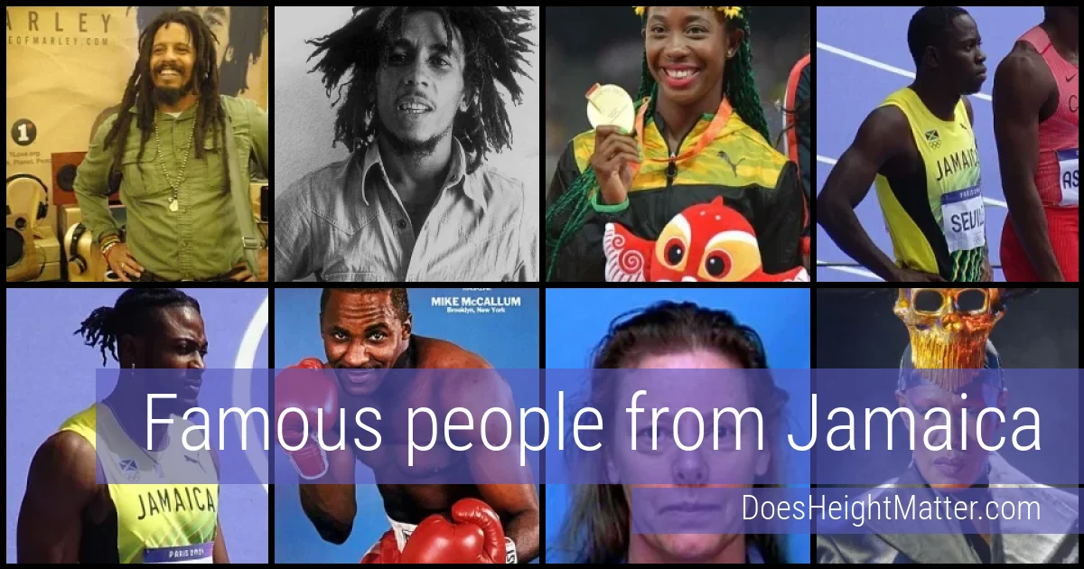 Famous people and average height in Jamaica