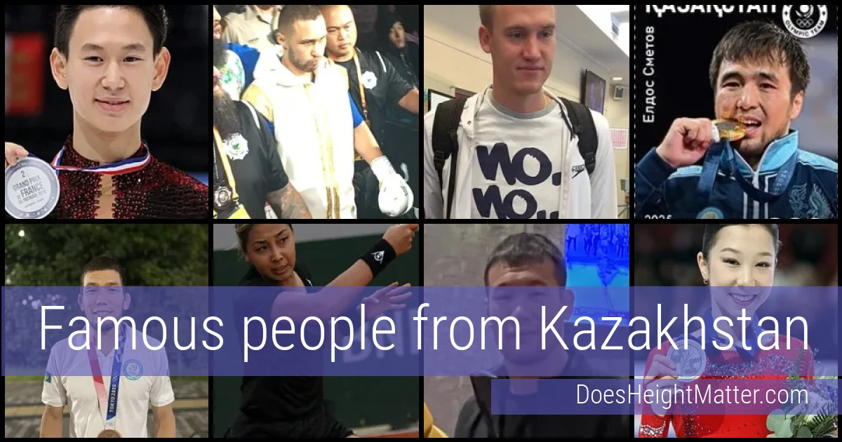 Famous people and average height in Kazakhstan