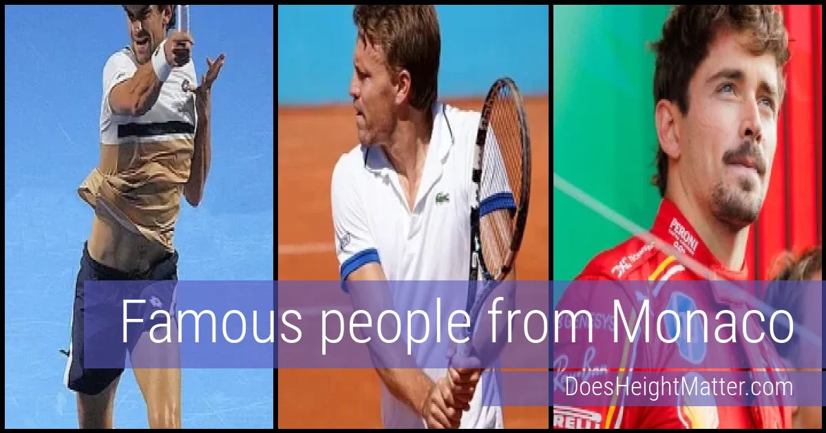 Famous people and average height in Monaco