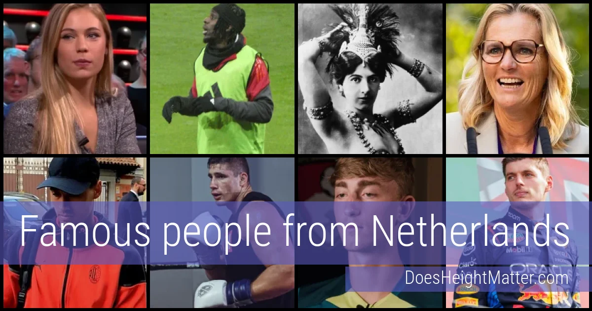 Famous people and average height in Netherlands