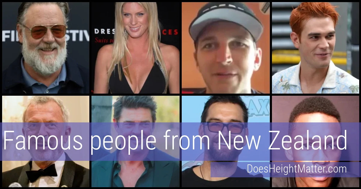 Famous people and average height in New Zealand