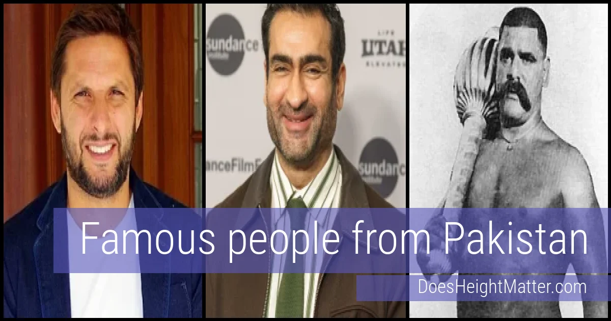 Famous people and average height in Pakistan