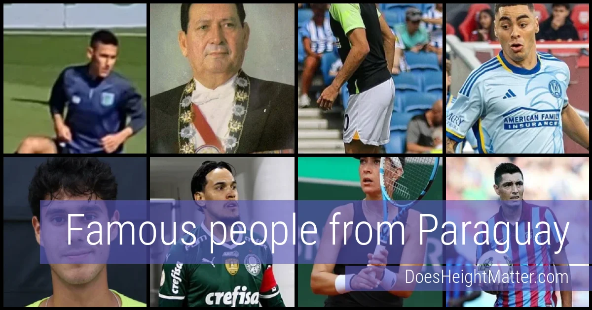 Famous people and average height in Paraguay