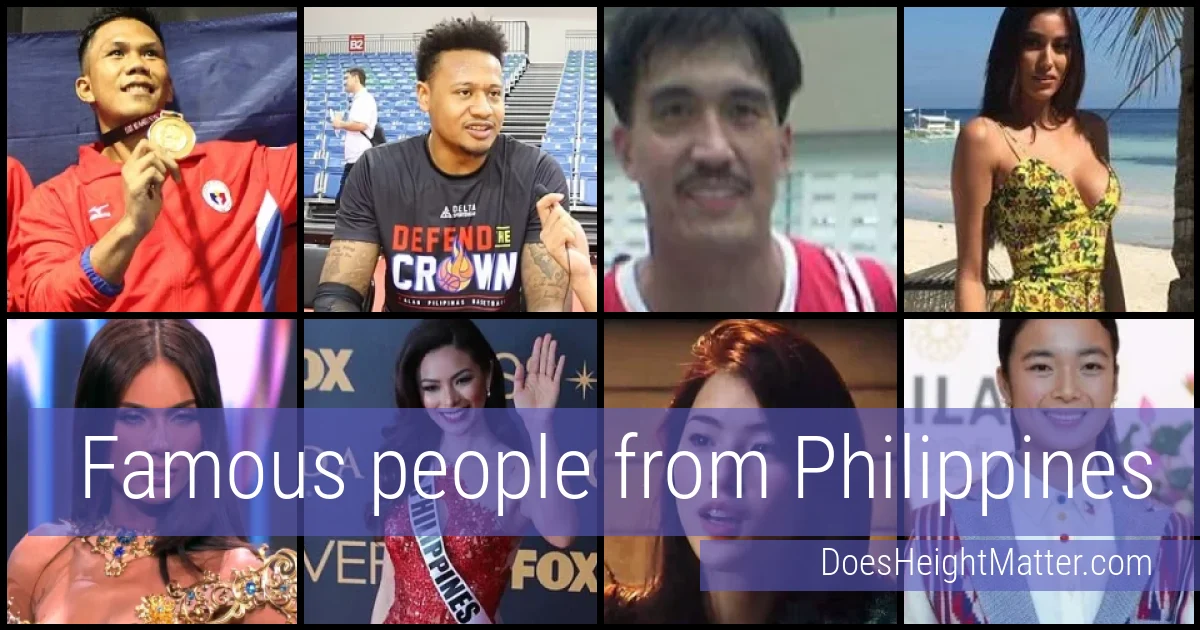 Famous people and average height in Philippines