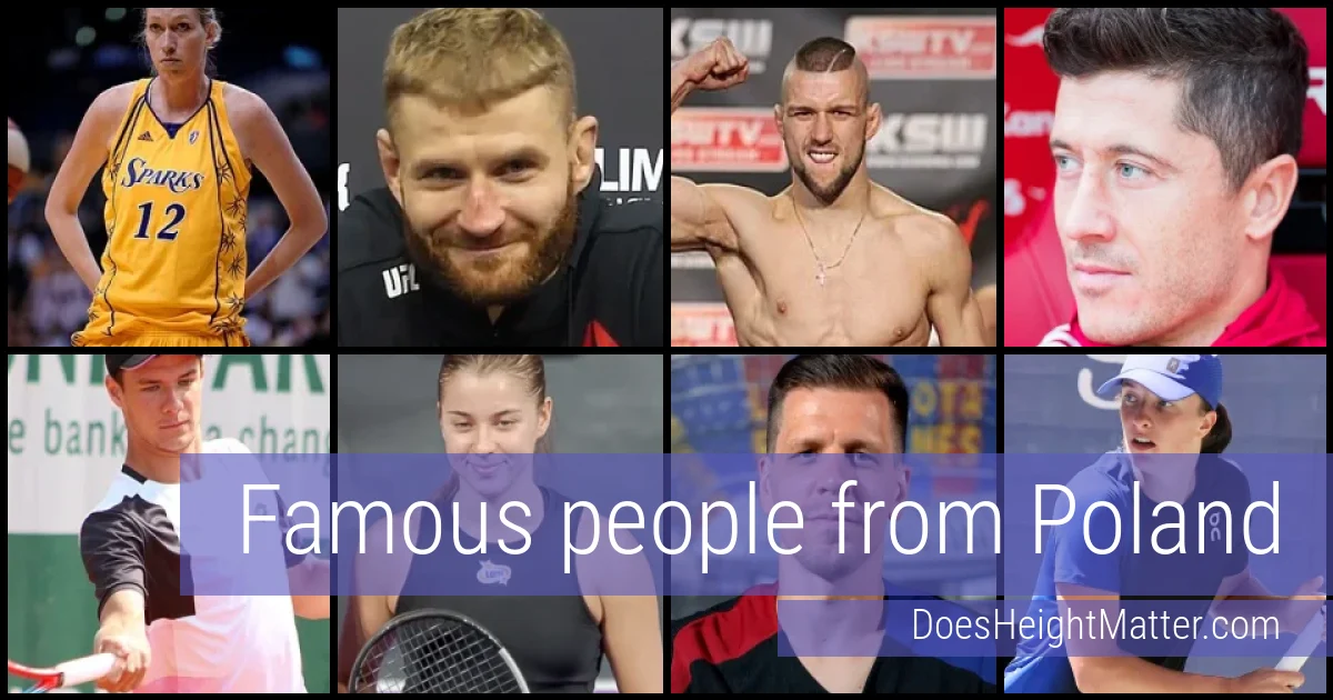 Famous people and average height in Poland