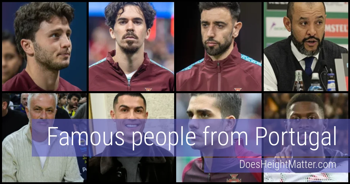 Famous people and average height in Portugal