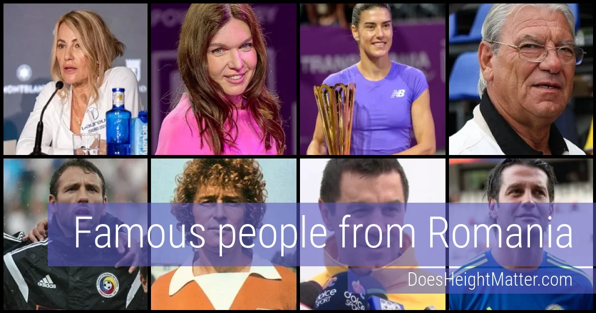 Famous people and average height in Romania