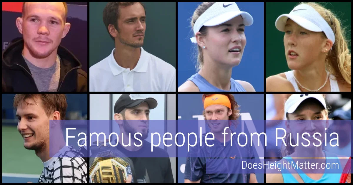 Famous people and average height in Russia