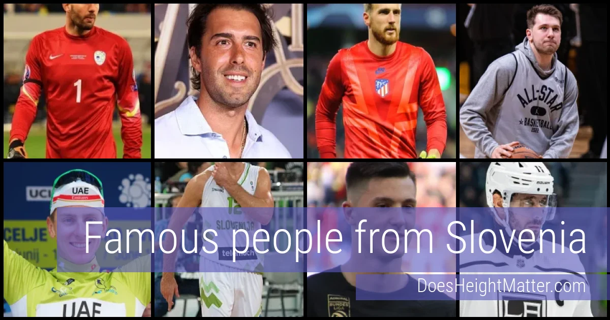 Famous people and average height in Slovenia