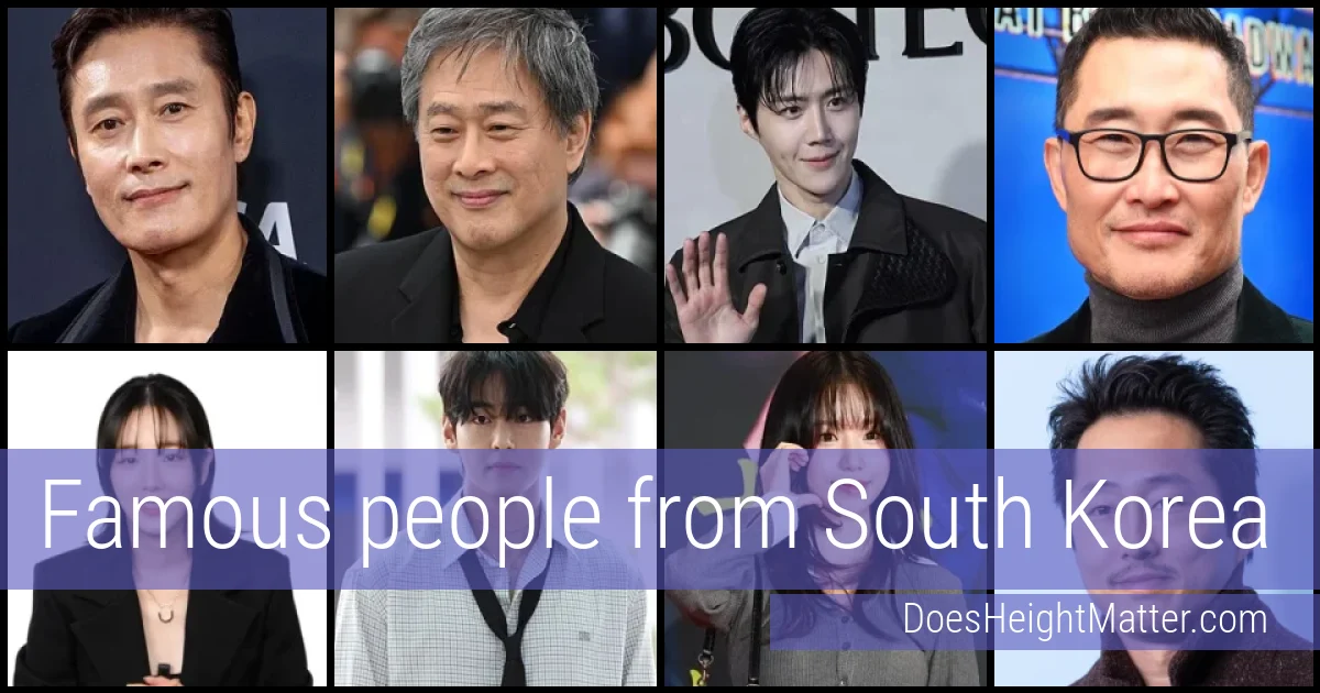 Famous people and average height in South Korea
