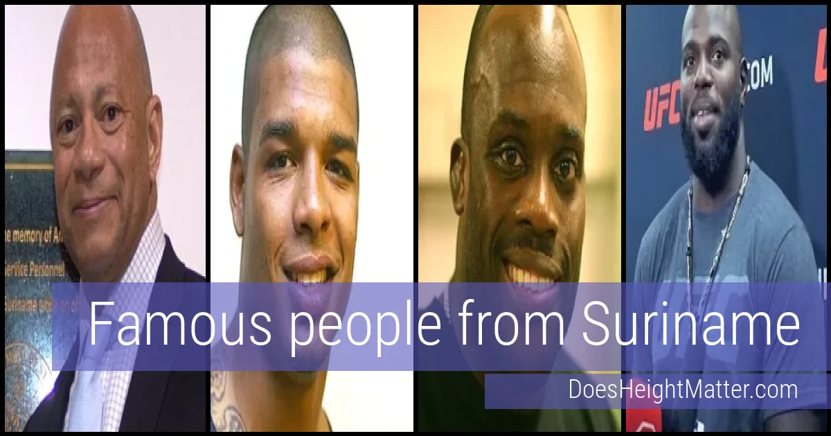 Famous people and average height in Suriname