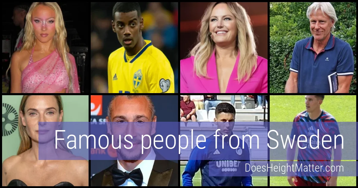 Famous people and average height in Sweden