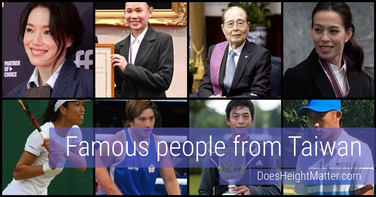 Famous people and average height in Taiwan