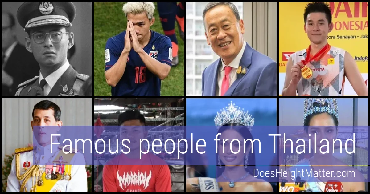 Famous people and average height in Thailand