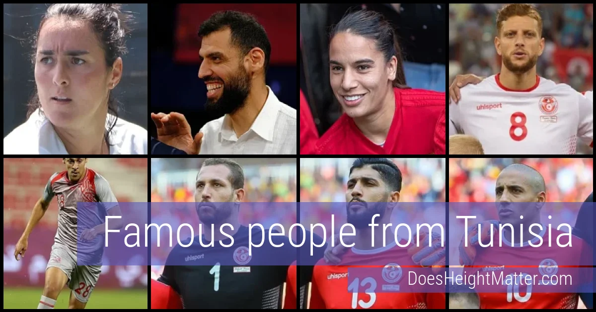 Famous people and average height in Tunisia