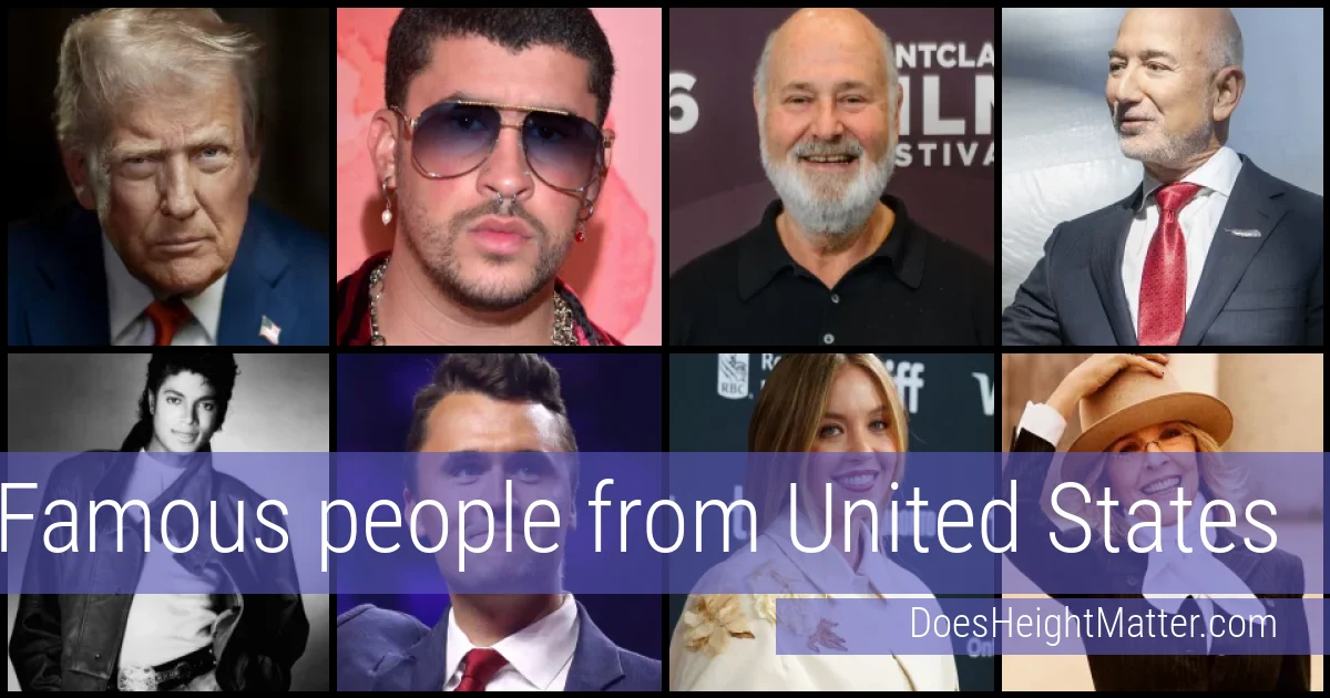 Famous people and average height in United States