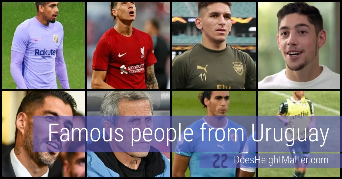 Famous people and average height in Uruguay