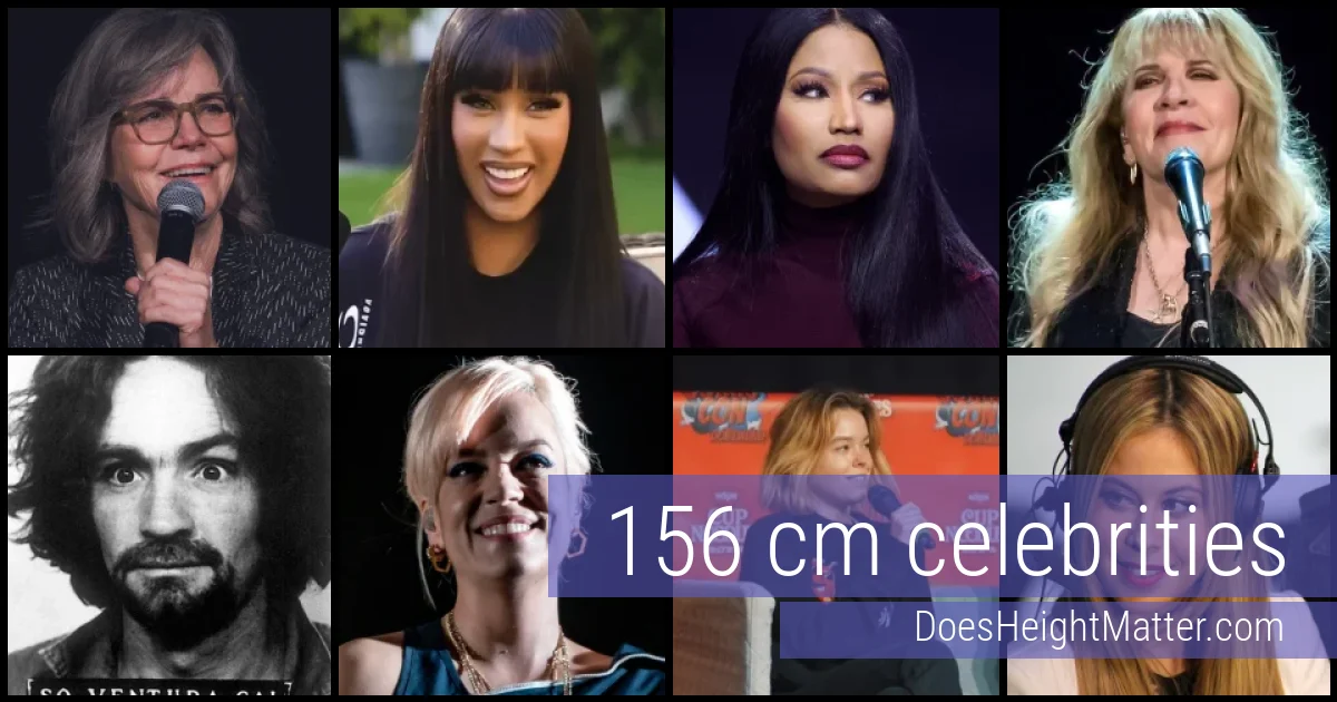 156 cm Celebrities and Famous People