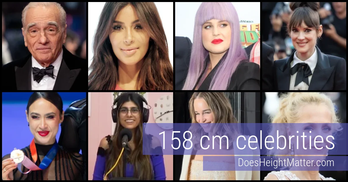 158 cm Celebrities and Famous People