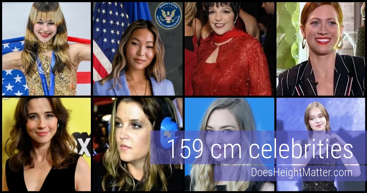 159 cm Celebrities and Famous People