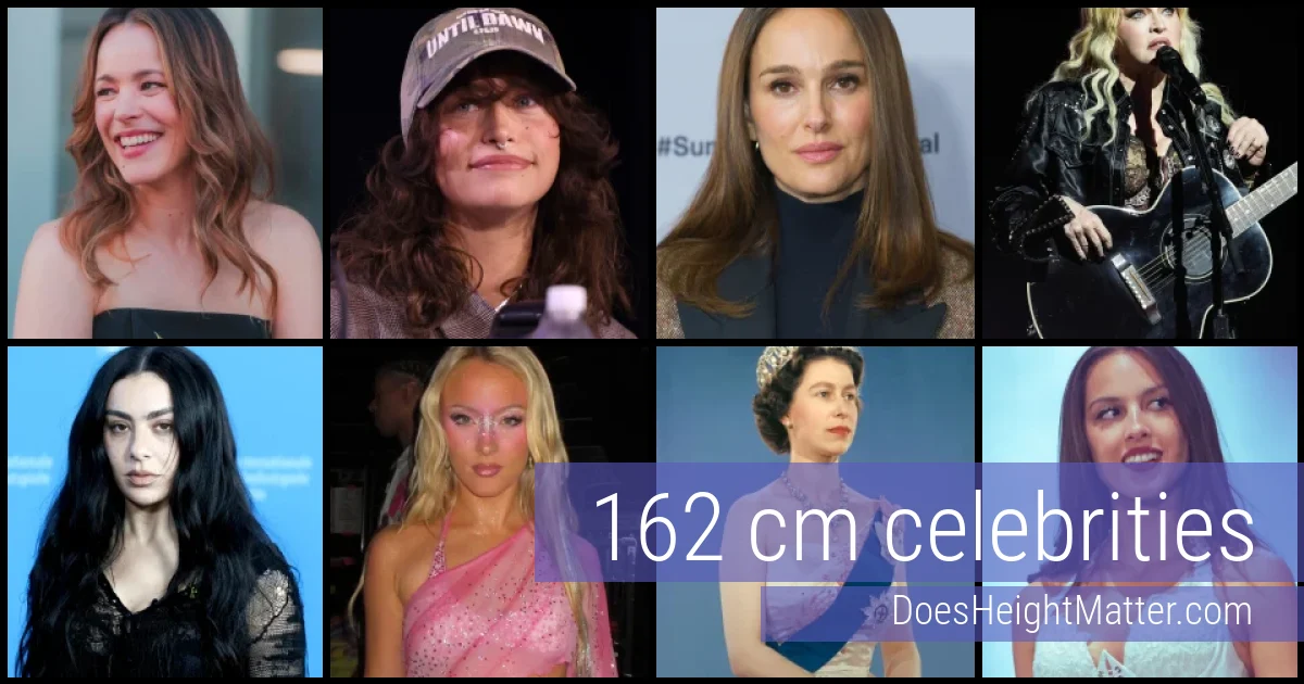 162 cm Celebrities and Famous People