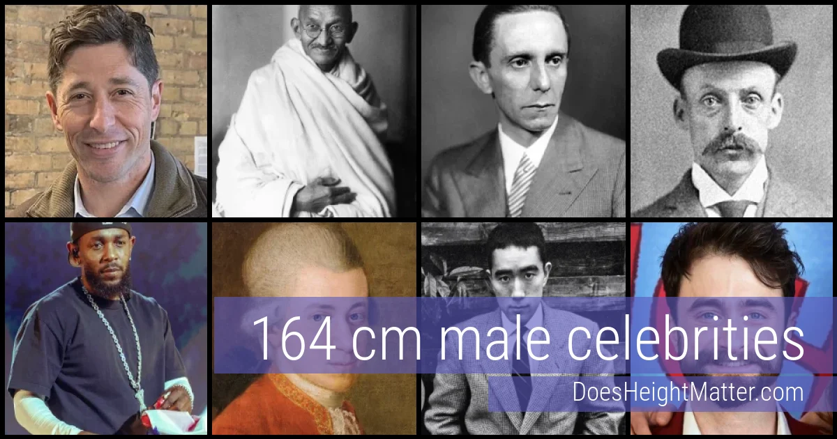 164 cm Male Celebrities and Famous Men